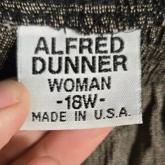 NWT 18W Alfred Dunner Brown/Gray Pull On Pants [0333] - Picture 7 of 9